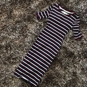 Forever 21 NEW Striped Rib Knit Dress Burgundy